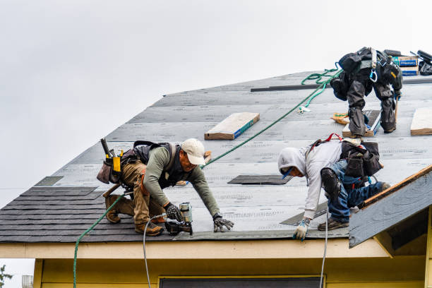 Professional Gutter Installation technician working in Two Rivers, WI